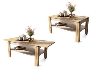ASTI-R Rovere Artisan/Beige (Champagne) - MODERNO TAVOLINO DA CAFFÈ CON PIANO ESTENDIBILE