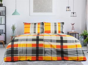 Set copripiumino e federa arancione in crêpe per letto singolo 140x200 cm Orabge Kube – B.E.S