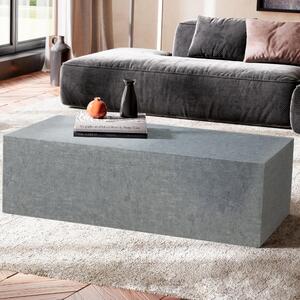 Tavolino monoblocco 100x50x30 cm in cemento grigio, tavolo di design per soggiorno cubo rettangolare, tavolo per divano, tavolo moderno | Wohnling