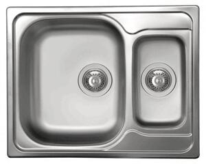 Elleci Special 250, Lavabo da appoggio, Rettangolare, Acciaio inox, Grigio, 2 vasche, Rettangolare
