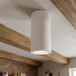 Plafoniera LED Ø70 x 140mm GU10 in Gesso Pitturabile Cilindrica