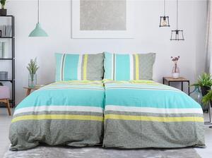 Set copripiumino e federa grigio/turchese in crêpe per letto singolo 140x200 cm Beautiful Spring – B.E.S