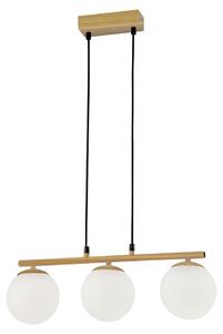 Lampada a sospensione sopra il tavolo da pranzo CARRINE - 3xE14, 40W, marrone / bianco