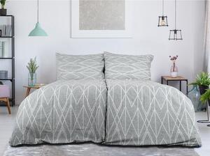 Set copripiumino e federa grigio in crêpe per letto singolo 140x200 cm Gray Stripes – B.E.S