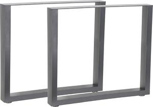 Melko Set di 2 gambe per tavolo in acciaio industriale - Grigio 80x72 cm
