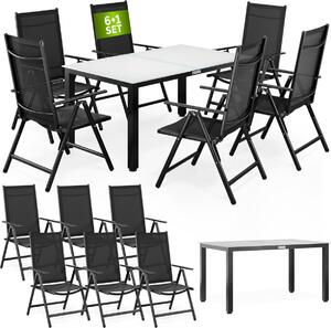 CASARIA® Set Tavolo e Sedie da Giardino Bern 6 +1 Alluminio Bern Schienale 7 Posizioni Balcone Patio