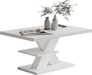 CASARIA® Tavolino Detroit 90x60x45cm da Divano 2 Ripiani in Legno Carico Max 50kg Antigraffio Tavolo da Caffé Soggiorno Design Moderno