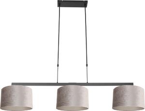 Steinhauer - lampada a sospensione - Stang - nero - metallo velluto - grande lampada da tavolo da pranzo - E27 - 3459ZW