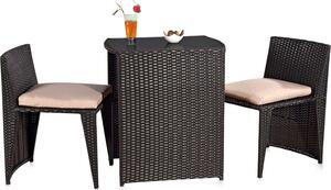 Set di 3 mobili da giardino Melko in polyrattan - nero