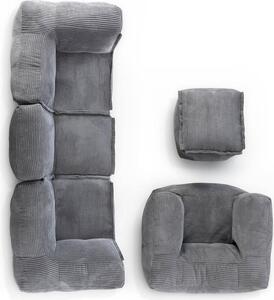 LUMALAND Modular Basic Set (5 pezzi) della gamma Cord - Rivestimento morbido e lavabile - Grigio