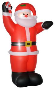 HOMCOM Gonfiabile Decorazione Natalizia, Babbo Natale da 2,4 m con Illuminazione a LED, Bastone Dolce | Aosom Italy