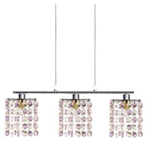 Lampada a sospensione sopra il tavolo da pranzo CLASSIC - 3xG9, 40W, cromata / viola