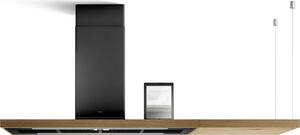 Elica Cappa Cucina Aspirante a Parete Larghezza 120 cm Profondit 52 cm Classe A++ colore Nero / Legno - PRF0200563 Bio Island @ BLRO/A/120