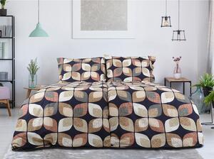 Set copripiumino e federa marrone in crêpe per letto singolo 140x200 cm Autumn Leaf – B.E.S