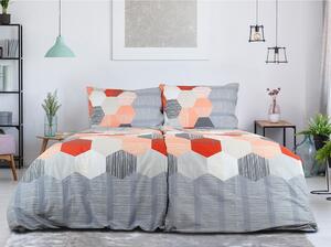 Set copripiumino e federa grigio in crêpe per letto singolo 140x200 cm Honey Comb – B.E.S