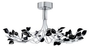 7W Wisteria Lampada cromata a 10 luci con foglie nere