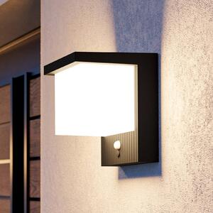 EGLO Lampada da parete a LED e solare Frigento, nera, altezza 15 cm, con sensore Frigento, Nero, Alluminio, Moderno, Applique da esterni