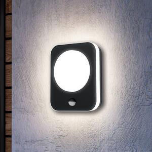EGLO Applique da esterno LED Madriz, nera, larghezza 23 cm, con sensore Madriz, Nero, Alluminio, Moderno, Applique da esterni