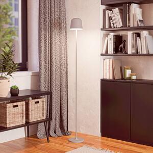 EGLO Lampada da terrazza a LED batteria Mannera-L, grigia, altezza 140 cm, metallo dimmerabile, Alluminio / Grigio / Zincato, Alluminio, Moderno