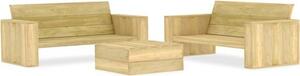 UYSELA Home Furniture set di mobili da giardino, 3 pezzi, legno di pino impregnato