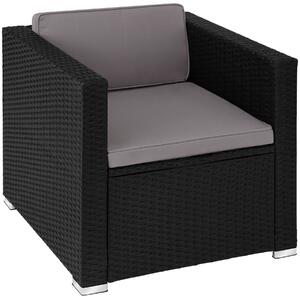 Tectake 404789 poltrona in rattan lignano - nero