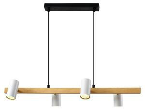 Lampada a sospensione a faretti sopra il tavolo da pranzo XILO - 4xGU10, 25W, nero / marrone / bianco