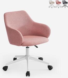 Sedia girevole in tessuto con braccioli Office Homeoffice Kivri - Rosa