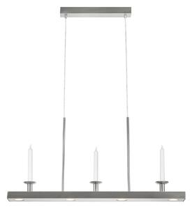Markslöjd Lampada LED a sospensione Dining, nichel, ferro, lunghezza 82 cm, dimmerabile. dimmerabile, Alluminio / Grigio / Zincato, Soggiorno / Sala da pranzo, Metallo