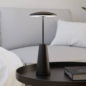 EGLO Lampada a LED ricaricabile Piccola, nera, altezza 28 cm, metallo, IP54 dimmerabile, Nero, Soggiorno / Sala da pranzo, Metallo, Moderno
