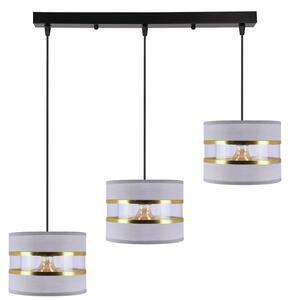 Lampada moderna a sospensione sopra il tavolo da pranzo PANDY - 3xE27, 40W, nero / oro / grigio