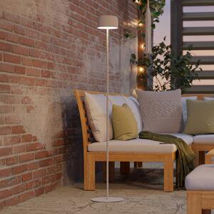 EGLO Lampada da terrazza a LED solare Roccanova-L, bianca, altezza 120 cm Roccanova-L, Bianco / Opale, Metallo, Moderno