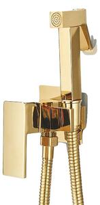 Rubinetto per bidet, struttura in ottone, modello da parete, finitura oro lucido