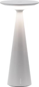 Zafferano Damina - Lampada Led Ricaricabile da Tavolo, Touch Dimmer, 8h di Autonomia, IP65 - Senza Fili, Finitura in Alluminio Grigia