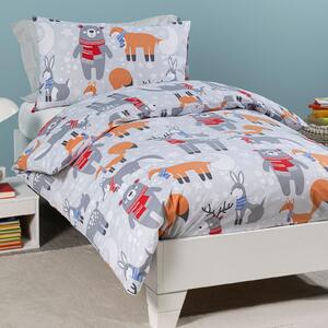 Copripiumino Con Federe In Cotone Teddy Singolo Caleffi Kids Ragazzo Grigio Caleffi