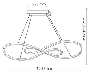 Lampadario LED a sospensione con filo ZUMBA LED/50W/230V oro
