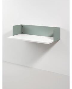 Scrittoio da muro dal design elegante DESKY Dimensioni 100x50x h 25 cm Struttura metallica con piano nobilitato bianco spessore 25 con bordi arrotondati VERDE eucalipto