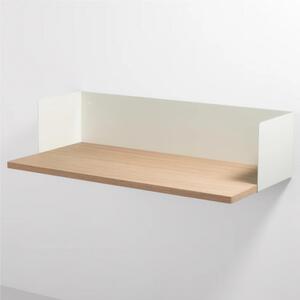 Scrittoio da muro dal design elegante DESKY Dimensioni 80x50x h 25 cm Struttura metallica con piano Rovere naturale spessore 25 con bordi arrotondati grigio perla