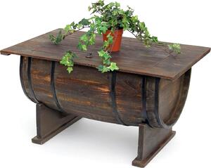 DanDiBo tavolino da salotto vintage barile di vino dimezzato 5084-H 80 cm tavolino in legno porta vino barile bar