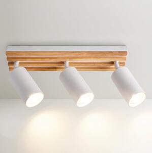 Brilagi - Faretto orientabile SELE WOOD 3xGU10/30W/230V bianco/legno