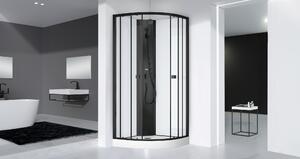 Doccia completa Marwell doccia completa Prime Style nero/bianco 85x85x198 - Set doccia completo con piatto in acrilico e rubinetto - Vetro di sicurezza temperato da 4 mm