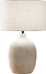 Perenz Lampada da appoggio in Vetroceramica, colore beige con paralume in tessuto, diametro 35 cm altezza 55 cm lampadina 1xE27 max. 60W non inclusa