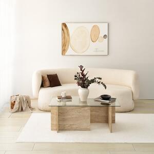 Skye Decor, New Escape, Couchtische, Travertin, Glas, 105 x 40 x 65 cm