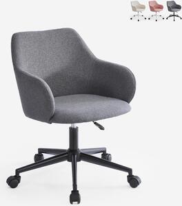 Sedia girevole in tessuto con braccioli Office Homeoffice Kivri - Grigio scuro