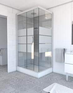 Doccia completa MARWELL Doccia completa Grey River 2 Rettangolo 80 x 110 x 215 cm - Set completo incl. piatto doccia e miscelatore - Doccia angolare con ingresso frontale - Cabina doccia con profili in alluminio di alta qualità