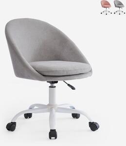 Sedia girevole da ufficio in tessuto, regolabile in altezza micro - grigio