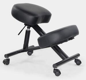 Sedia ergonomica per inginocchiarsi Sgabello da ufficio in metallo e Pelle finta Balancesteel Lux