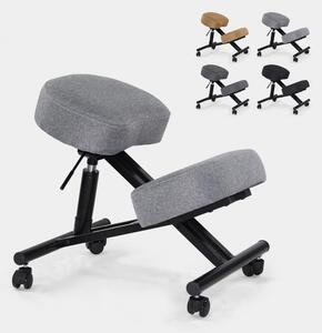 Sgabello ergonomico per ufficio in metallo e tessuto Balancesteel Lux - grigio