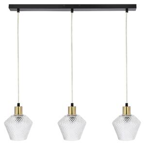 Lampada a sospensione sopra il tavolo da pranzo GRENIKO - 3xE14, 40W, nero/oro/chiaro