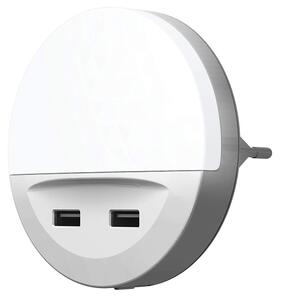 Ledvance - Luce notturna a LED in presa con sensore LUNETTA 2xUSB LED/13W/230V
