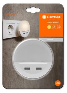 Ledvance - Luce notturna a LED in presa con sensore LUNETTA 2xUSB LED/13W/230V